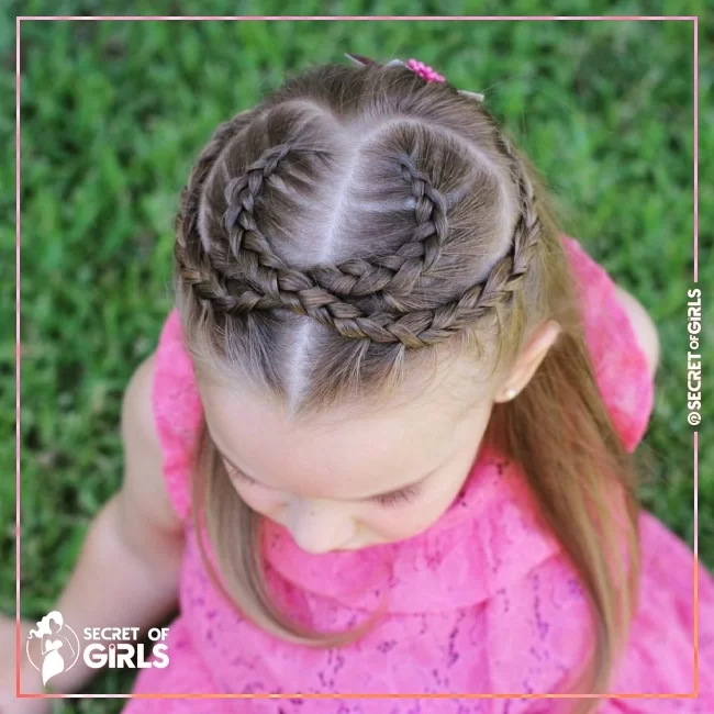 63. Overlapping Crescents | 170 Cutest Braided Hairstyles for Little Girls (2020 Trends)