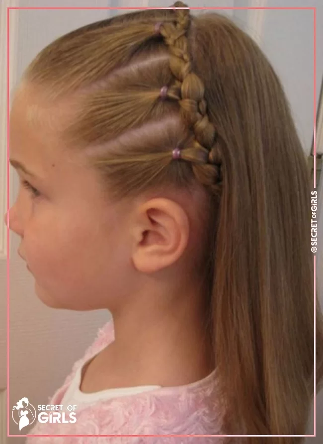 37. Braid Band with Sleek Hair for Kids | 170 Cutest Braided Hairstyles for Little Girls (2020 Trends)