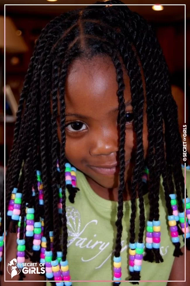 46. Multi-Coloured Magic | 170 Cutest Braided Hairstyles for Little Girls (2023 Trends)
