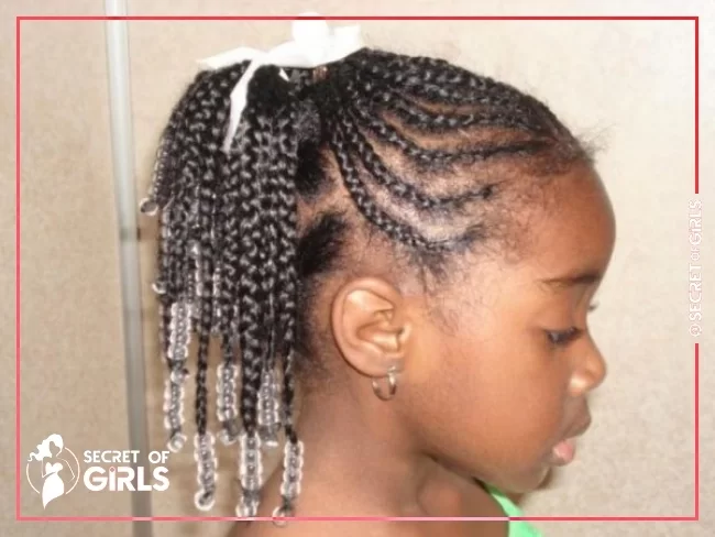 75. White Bow | 170 Cutest Braided Hairstyles for Little Girls (2023 Trends)