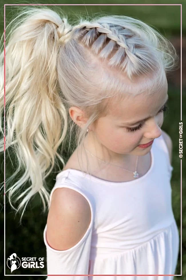 22. Faux Hawk  &nbsp;French Braid | 170 Cutest Braided Hairstyles for Little Girls (2020 Trends)