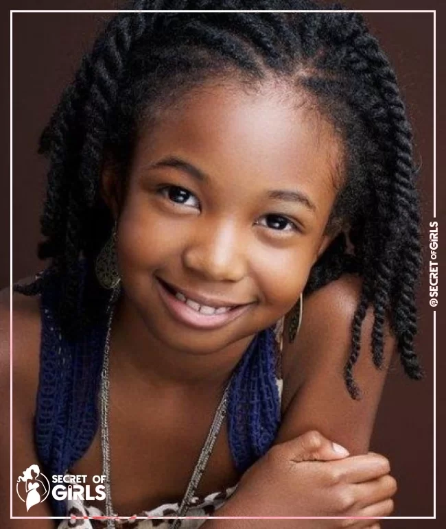 40. Chunky Twists | 170 Cutest Braided Hairstyles for Little Girls (2023 Trends)