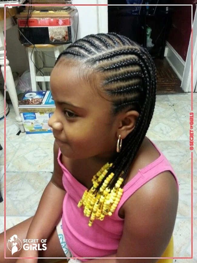 18. Little Girl Braids with Beads | 170 Cutest Braided Hairstyles for Little Girls (2023 Trends)