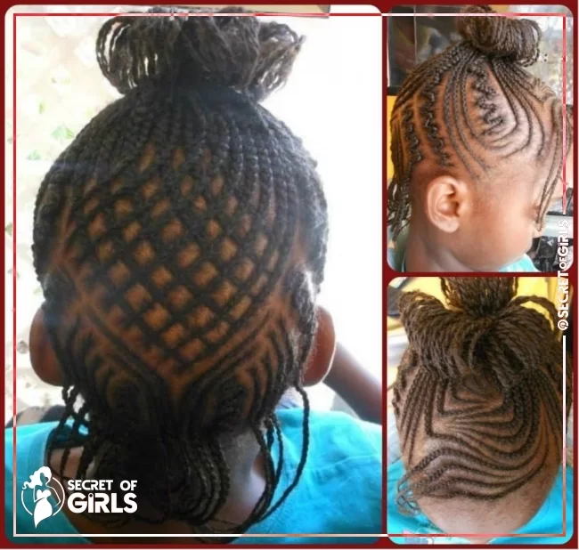 39. Cornrow Art | 170 Cutest Braided Hairstyles for Little Girls (2023 Trends)
