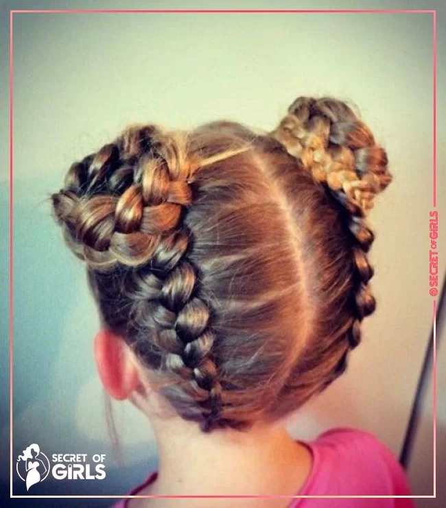 9.&nbsp;Braided Buns | 170 Cutest Braided Hairstyles for Little Girls (2020 Trends)