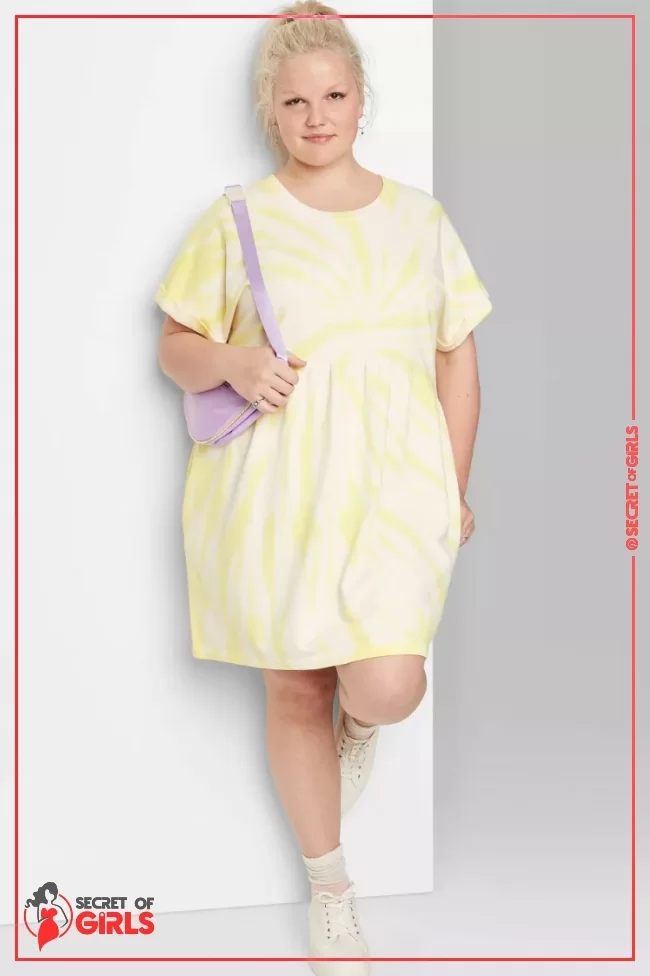 Plus Size Tie-Dye Knit Babydoll T-Shirt Dress | 22 Cute Beach Outfit Ideas for Spring Break 2023