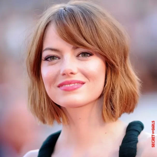 Emma Stone | Long bob with bangs: Hairstyle with the perfect intermediate length