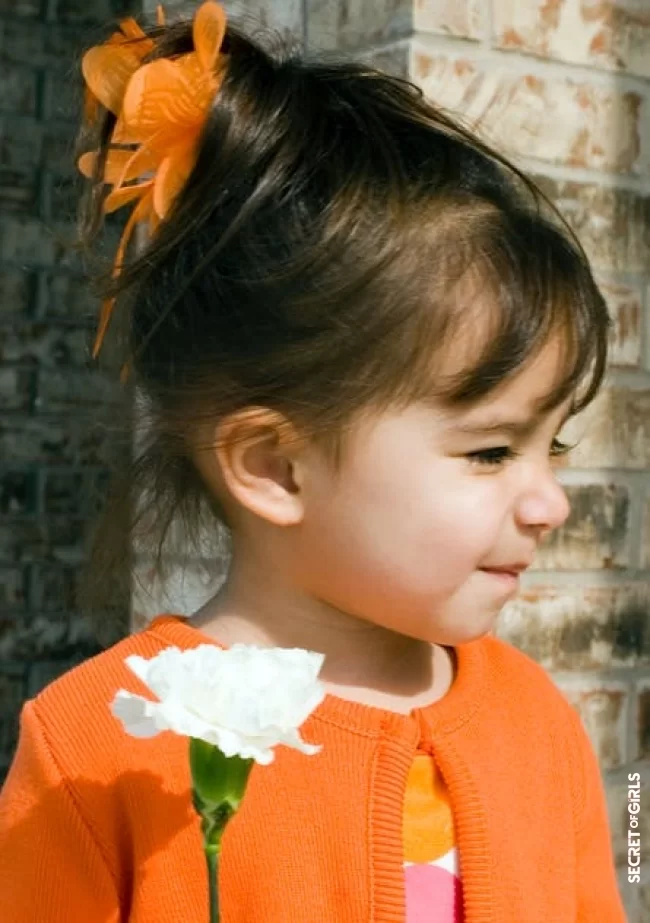 Hair raised with flower clips | 25 cute hairstyles for little girls