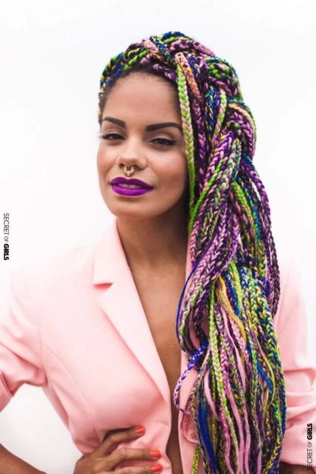10 Epic Colorful Box Braids To Spice It Up