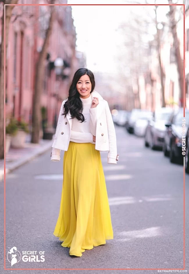 Winter Outfit | 30 Yellow Skirt Outfits Ideas on How to Wear a Yellow Skirt