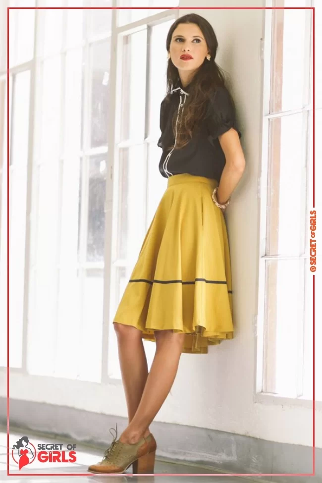 Glam Vintage Style | 30 Yellow Skirt Outfits Ideas on How to Wear a Yellow Skirt