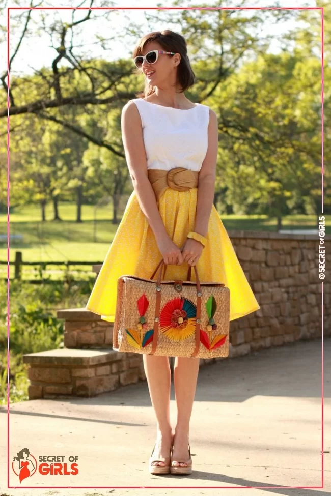 Summer Outfit | 30 Yellow Skirt Outfits Ideas on How to Wear a Yellow Skirt