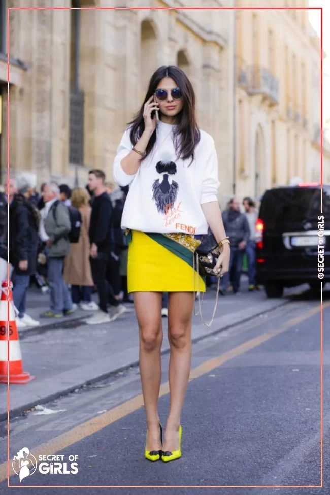 Yellow Bandage Skirt Outfit | 30 Yellow Skirt Outfits Ideas on How to Wear a Yellow Skirt