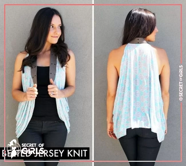 1. Belted Jersey Knit | 10 Ways to Turn a Scarf into a Vest