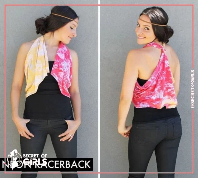 2. Neon Racerback | 10 Ways to Turn a Scarf into a Vest