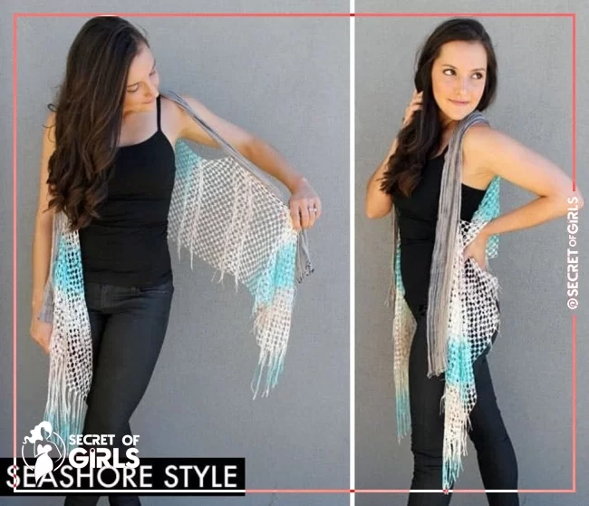 6. Seashore Style | 10 Ways to Turn a Scarf into a Vest