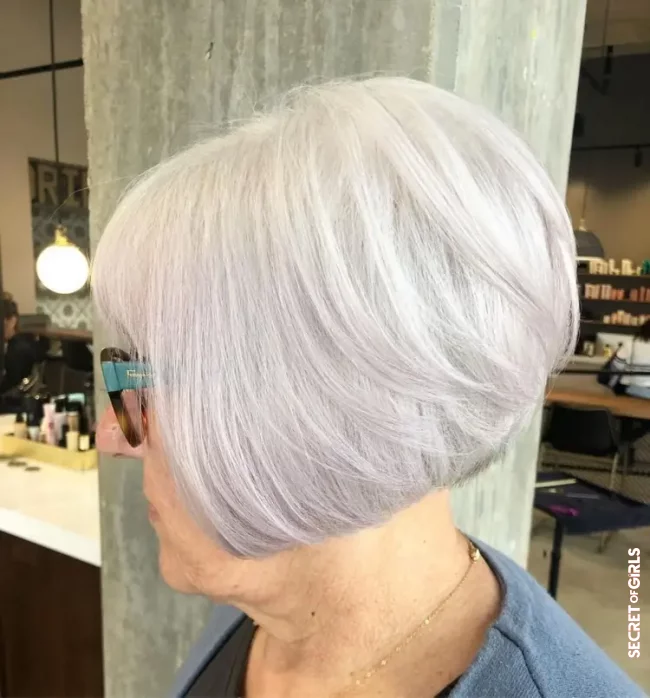 5. Jaw-length silver stacked bob for women over 70 | 11 Modern Hairstyles for Women Over 70