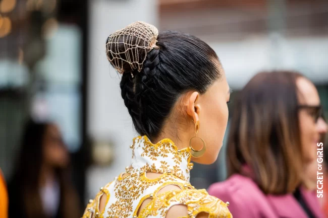 High bun in the hairnet | Medium Length Hair - 6 Uncomplicated Styling Inspirations For Summer