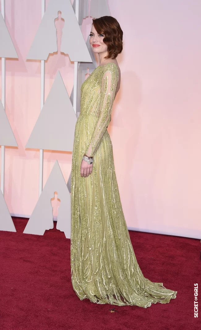 Emma Stone's wob, at the 2015 Oscars | Oscars 2021: 30 Celebrity Hairstyles That Have Already Marked The Ceremony