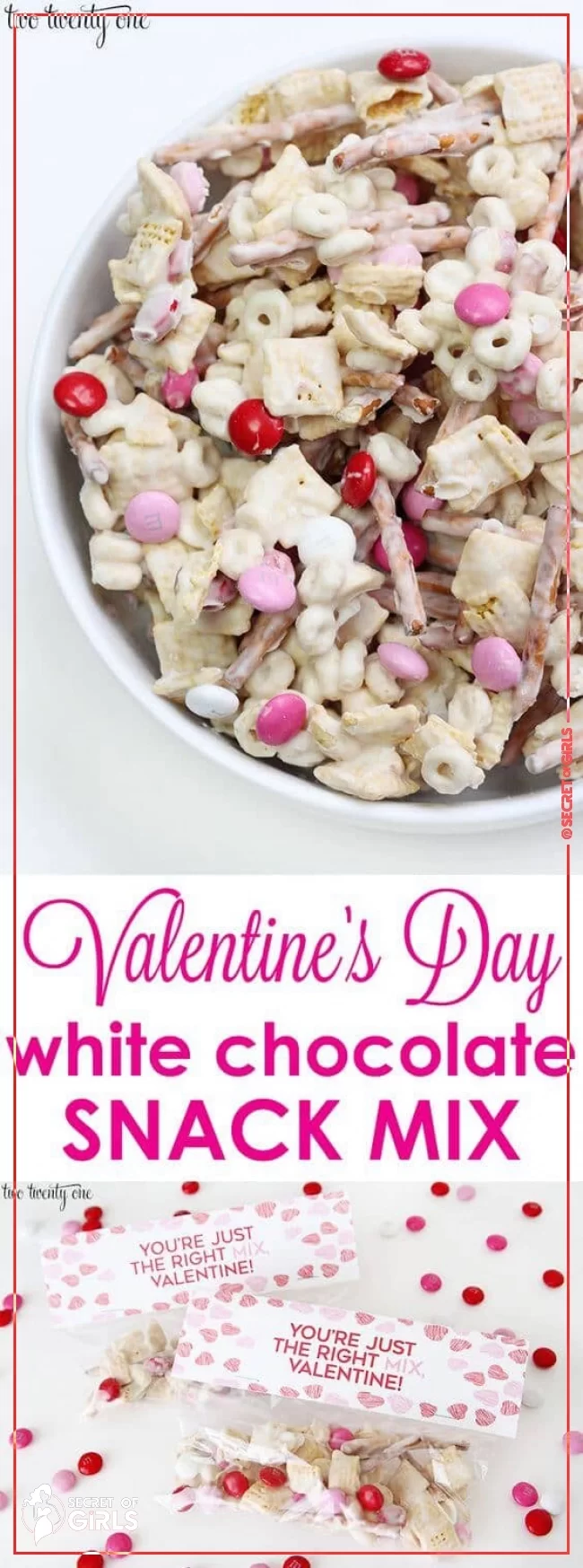 Valentine&rsquo;s Day Puppy Chow Candy | 29 Adorable Valentine’s Day Candy Ideas