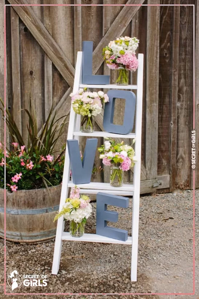 DIY Love Ladder Engagement Party Decoration | 25 Amazing DIY Engagement Party Decoration Ideas