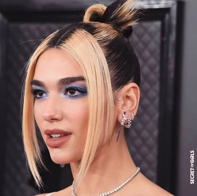 Singer Dua Lipa wore the hairstyle trend Skunk Hair for a long time | Crazy Hairstyle Trend: Stars Are Now Wearing Skunk Hair