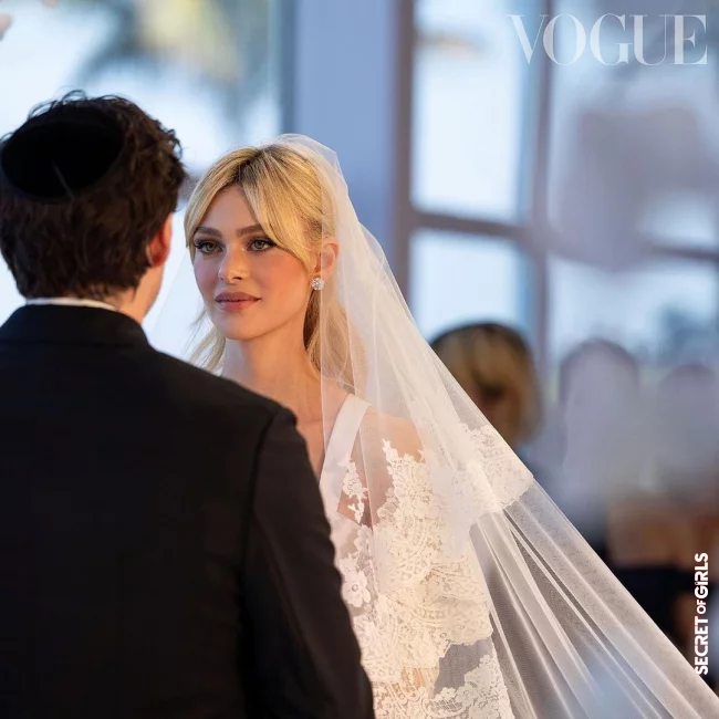 This is how Nicola Peltz combined curtain bangs to create a veil | Nicola Peltz's Bridal Hairstyle: She Combined Her Curtain Bangs and Veils So Beautifully for The Wedding