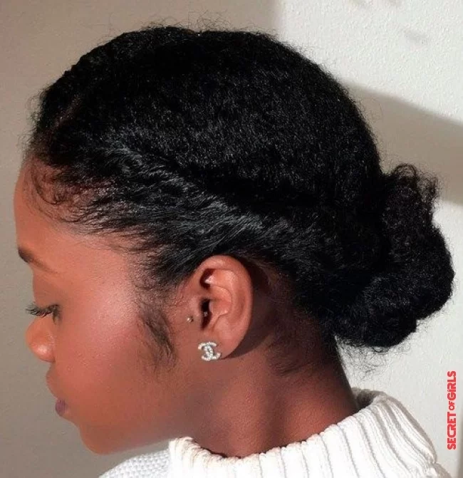 8 - Low bun with side twist | Protective hairstyles: 13 ideal hairstyles