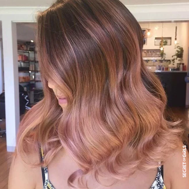 Rose gold tint | Coolest Pastel Hair Colors To Try This Spring