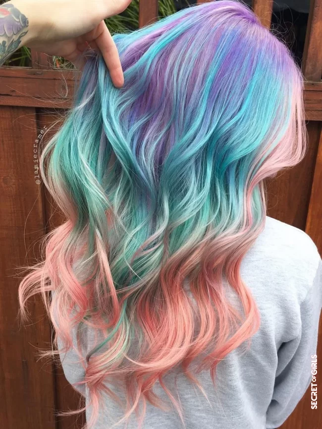 Pastel rainbow | Coolest Pastel Hair Colors To Try This Spring