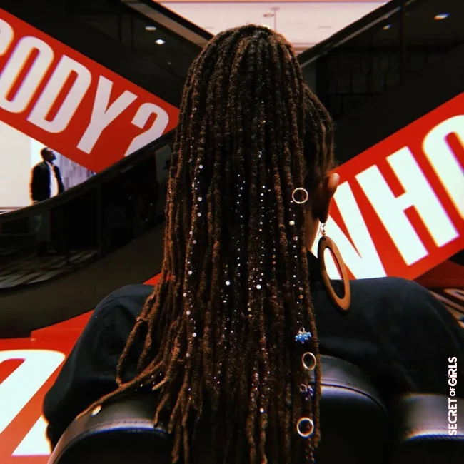 A pretty ornament on a ponytail | Hair Sprinkles: New Ultra Stylish Ornaments For Locs Spotted On TikTok And Instagram!