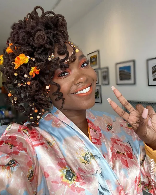 A flowery and colorful ornament! | Hair Sprinkles: New Ultra Stylish Ornaments For Locs Spotted On TikTok And Instagram!