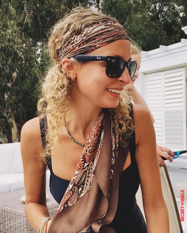 1. Hairstyle with a hair towel (bandana) | Hippie Hairstyles: 8 Greatest Boho Styles To Imitate
