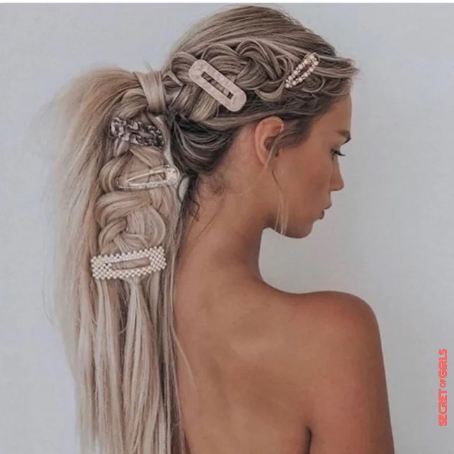 Ponytail braid with multi clips | Hair Clip Hairstyles: 11 Looks with The Trend Accessory 2023