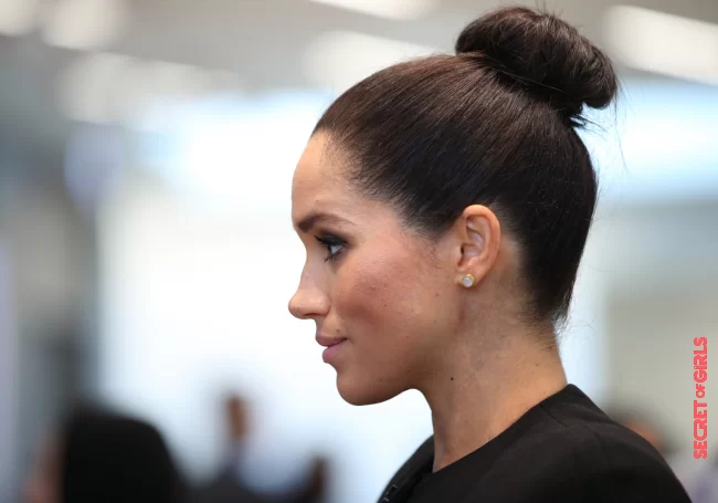 Meghan Markle rather used to the hazy bun, surprised with a high bun and very plated | Hairstyle: The Trendiest Bun For Summer 2021