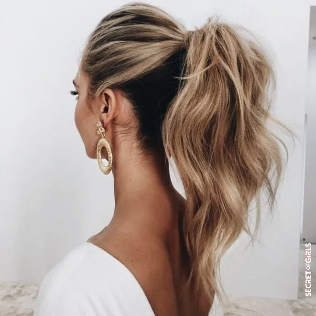 2.&nbsp;Hairstyle for wedding guests with long hair: Messy ponytail | Hairstyles for Wedding Guests: 6 Most Beautiful Variants