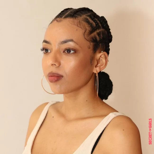 Pretty cornrows in a bun | Hairstyle Trend: 12 Perfect Haircuts For Bridesmaids With Afro Hair