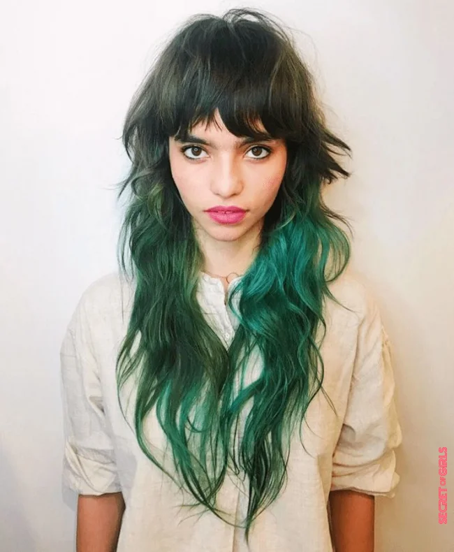 A green wolf cut | Wolf Cut: How To Wear This Season's Trendiest Hairstyle Without Turning Emo?