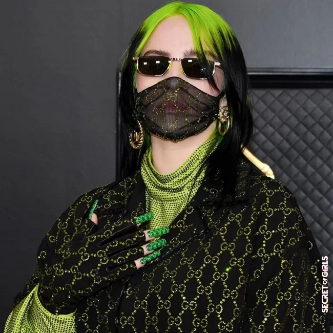 The neon green approach has long been Billie Eilish's signature look | Trend hairstyle for the brave: This is how cool "reverse contrast" hair looks