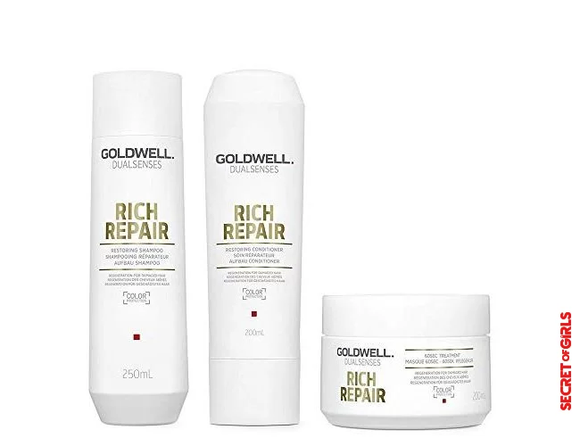 For dry hair: Shampoo, conditioner, and conditioner in a set from Goldwell | Healthy And Shiny Hair: Best Hair Mask For Your Hair Type