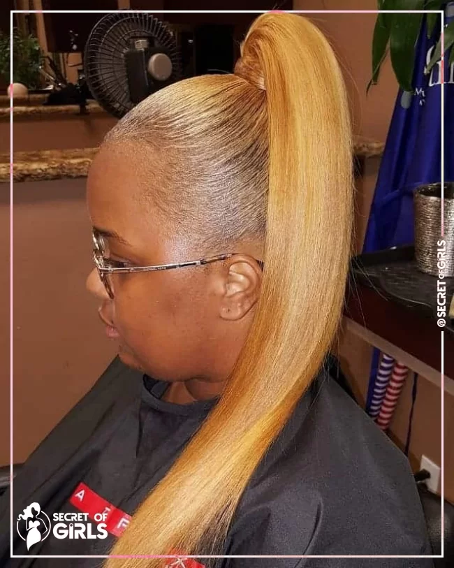 Blonde Pony | 30 Stunning Ponytail Hairstyles for Black Women