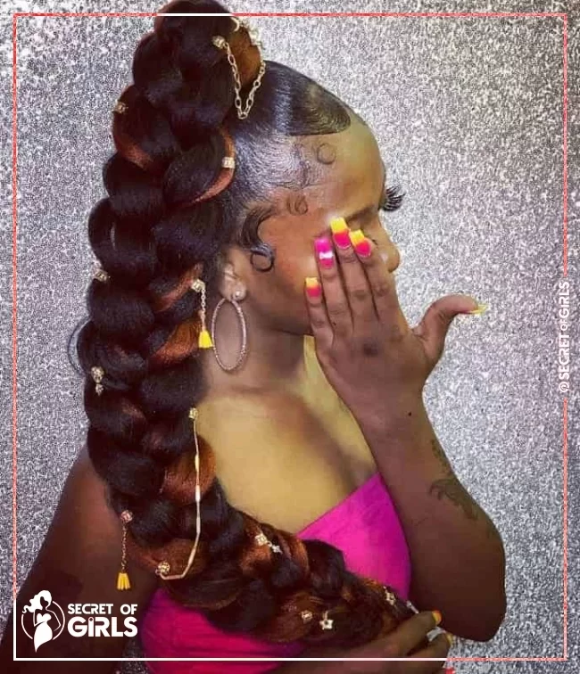 Ponytail Braid with Waeve | 30 Stunning Ponytail Hairstyles for Black Women
