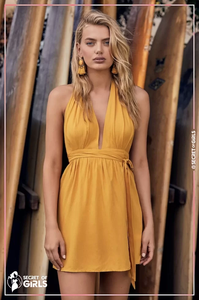Positively Perfect Mustard Yellow Wrap Dress | Perfect Summer Outfits for The Beach | Cutest Sun Dresses for This Summer