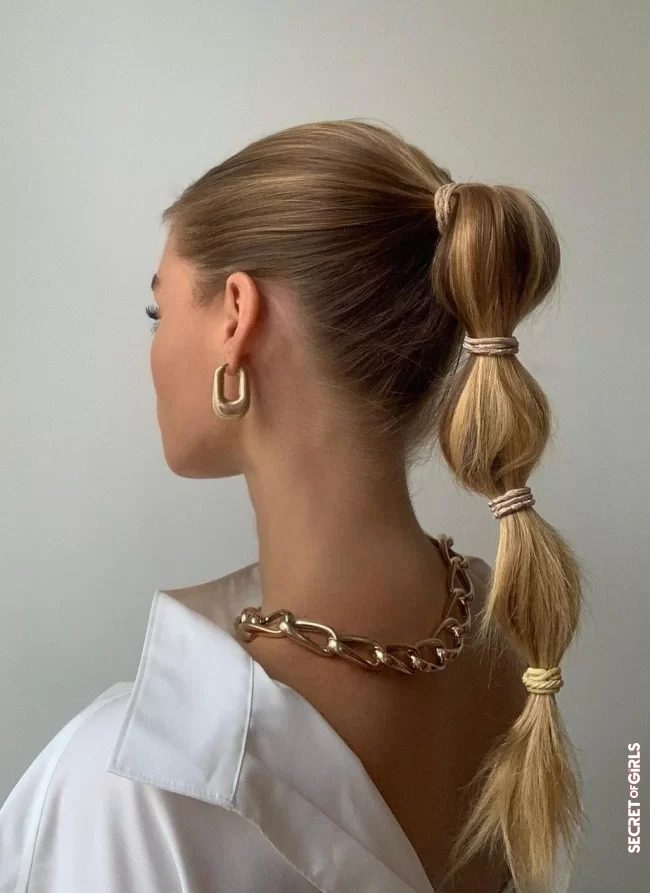 A heterogeneous bubble braid | Bubble Braid: How To Pimp This Trendy Hairstyle According To Pinterest