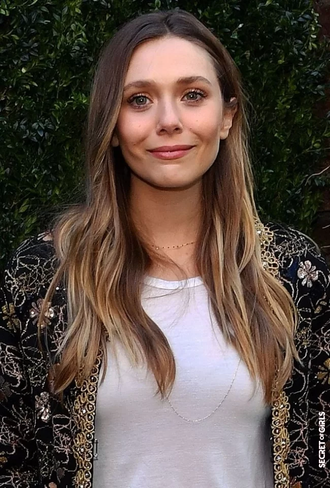 Elizabeth Olsen | The most beautiful celebrity hairstyles to adopt for round faces