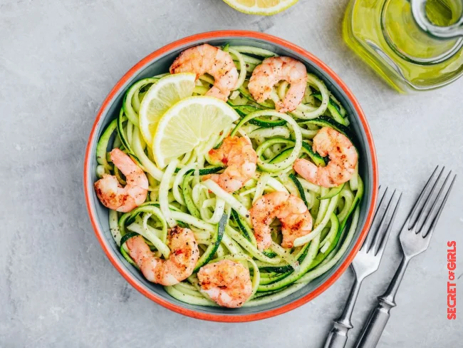 3. Zucchini spaghetti with prawns | Lose Weight With Low Carb Dinner: Best Foods And Recipes