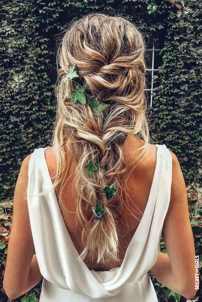 A deceptively undone braid as a wedding hairstyle | Wedding Hairstyles: All These Bohemian Braid Ideas Spotted On Pinterest