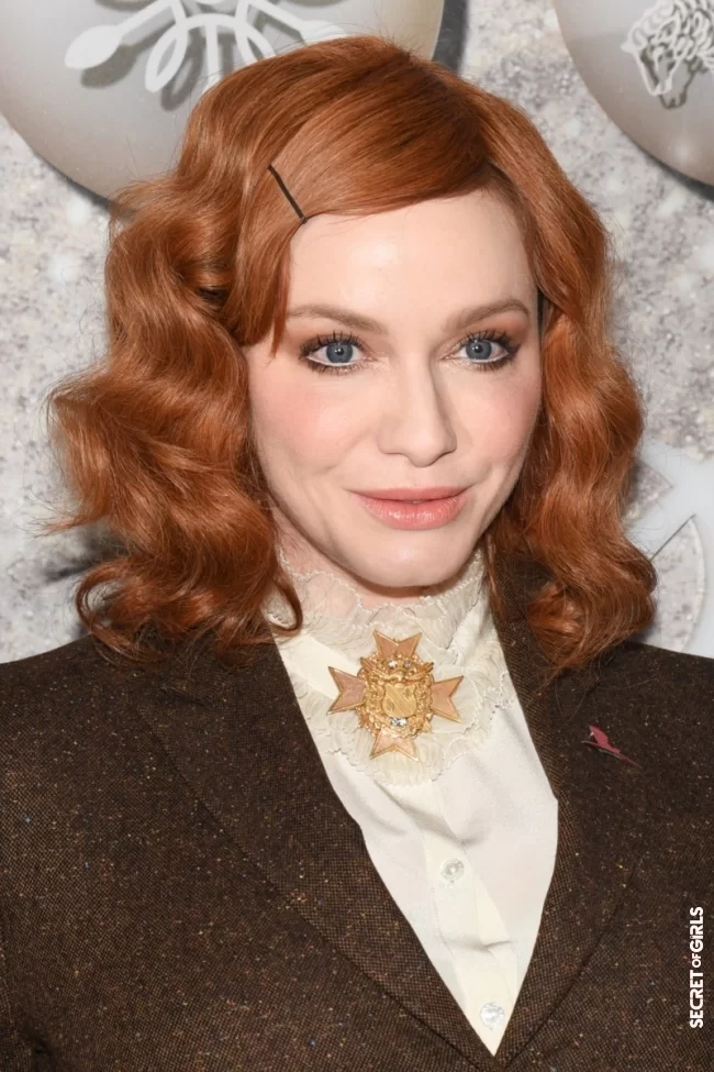 Christina Hendricks' red with peach highlights | Like Audrey Fleurot, 30 ways to have red hair in 2023