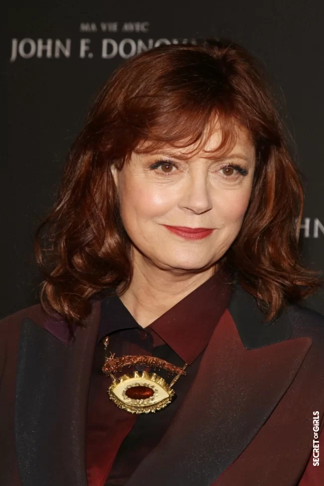 The auburn red by Susan Sarandon | Like Audrey Fleurot, 30 ways to have red hair in 2023