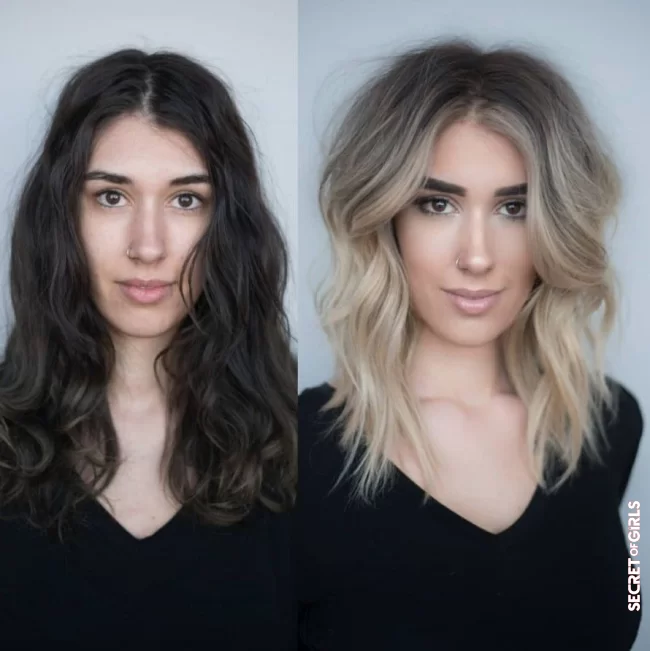 Blond in small touches in the hair | Before and after coloring: These makeovers will make you want to dare to go blonde